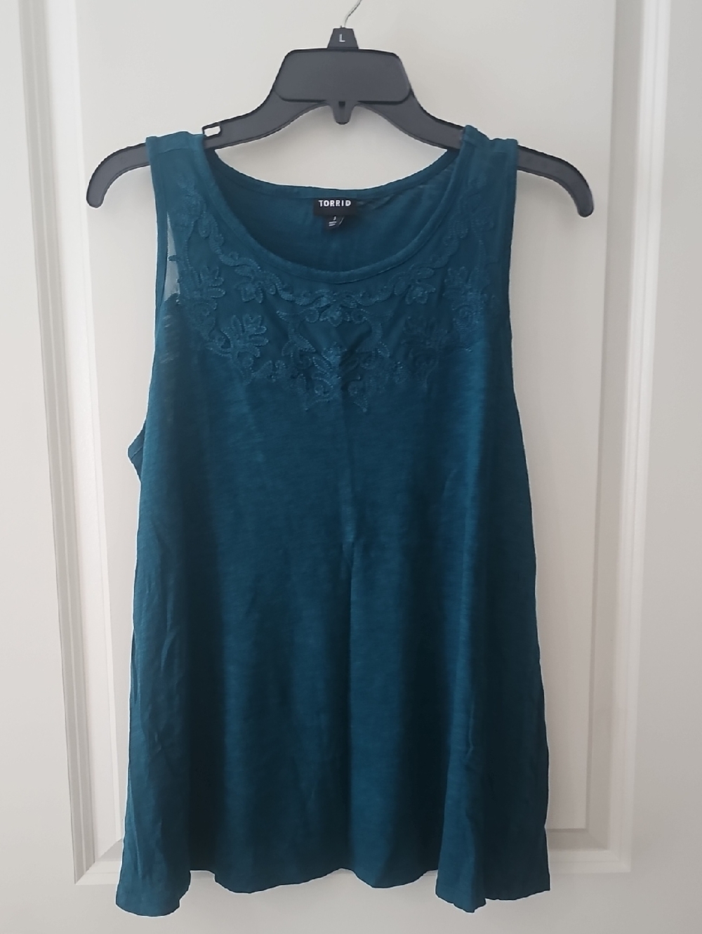 Torrid Teal Lace Yoke Tank